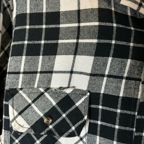 Vintage 1980s Sears Wearmaster Black And White Flannel Shirt - Picture 4 of 4